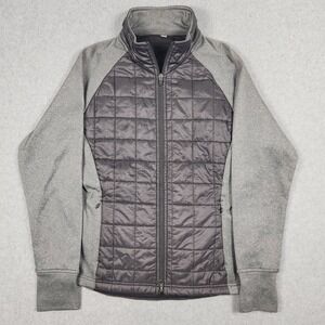 Club Ride Jacket Womens Small Gray Two Timer FW15 Quilted Fleece Cycling Hybrid